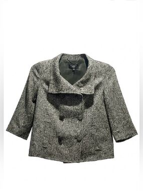 TALBOTS Wool Blend Old Money Green Double Breasted Jacket Size 2P